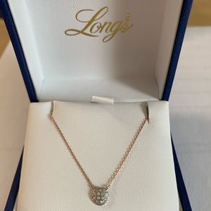 Long’s Jewelers Pave Diamond rose gold circle necklace